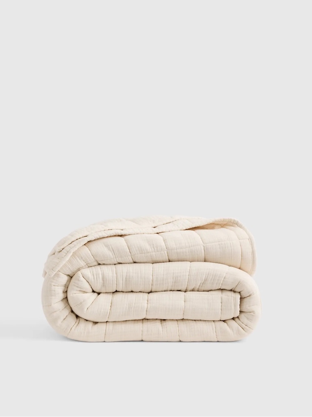 QUINCE Organic Cotton Gauze Box Quilt King/Cal King Undyed 0873